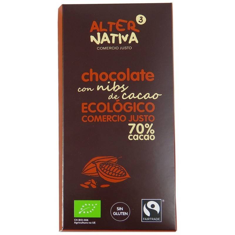 CHOCOLATE ALTER 3 70% NIBS DE CACAO 80grs