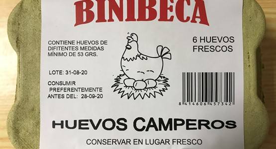 HUEVOS CAMPEROS BINIBECA 6 UDS.