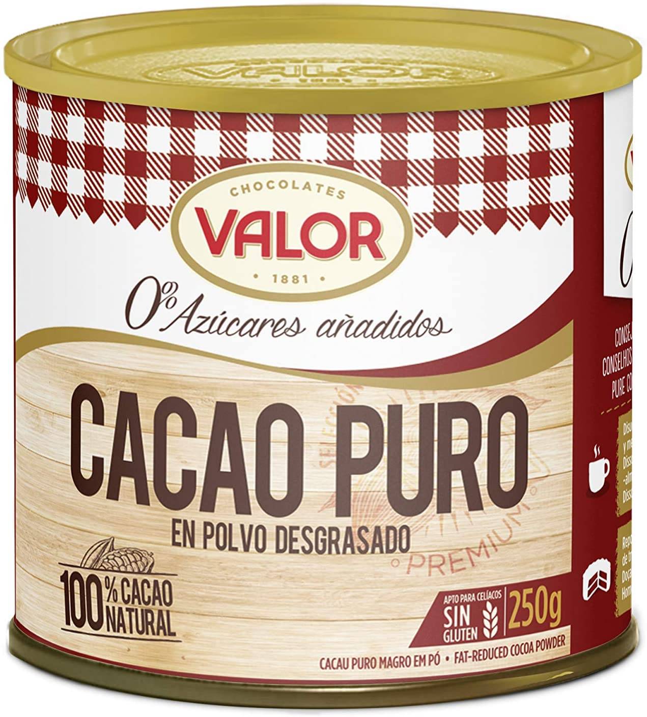 CACAO VALOR PURO POLVO S/AZUC.250G