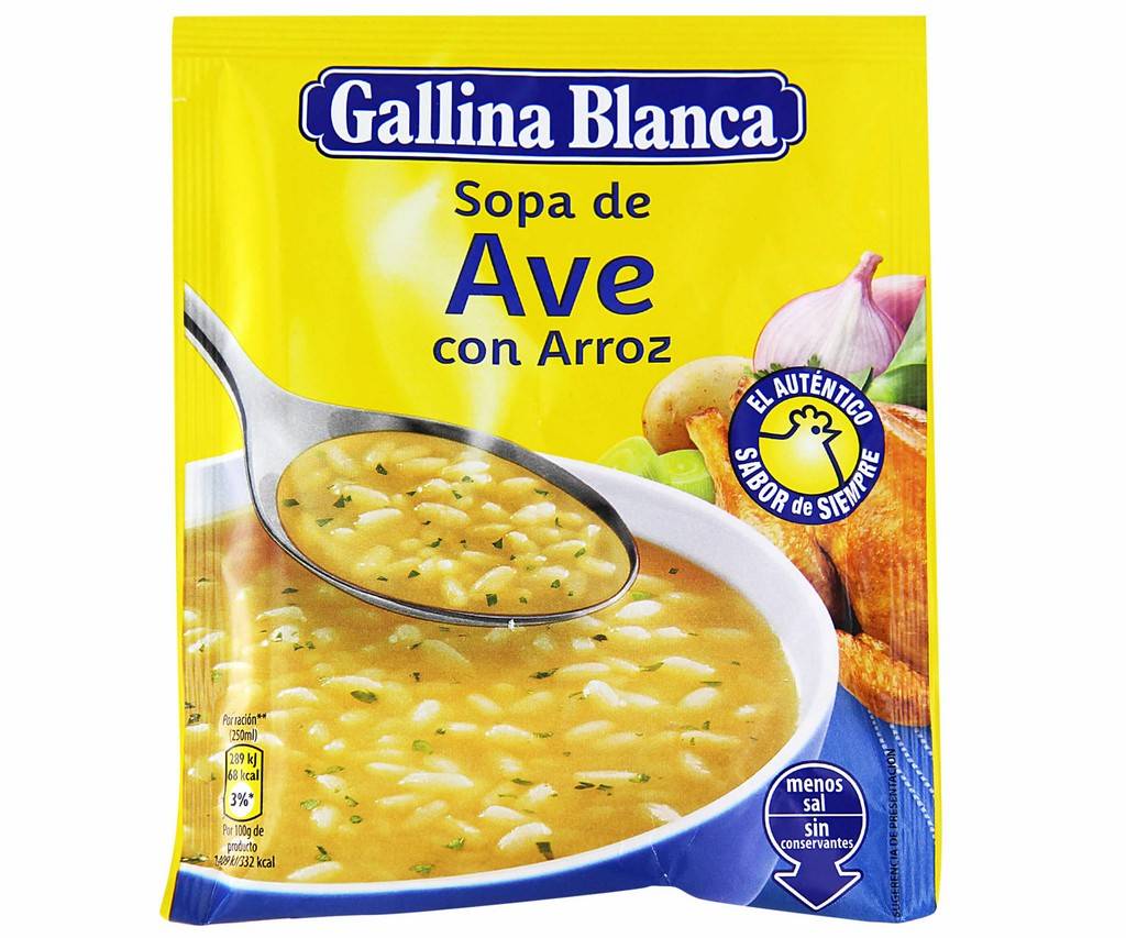 SOPA AVE C/ARROZ GALLINA BLANCA 85G